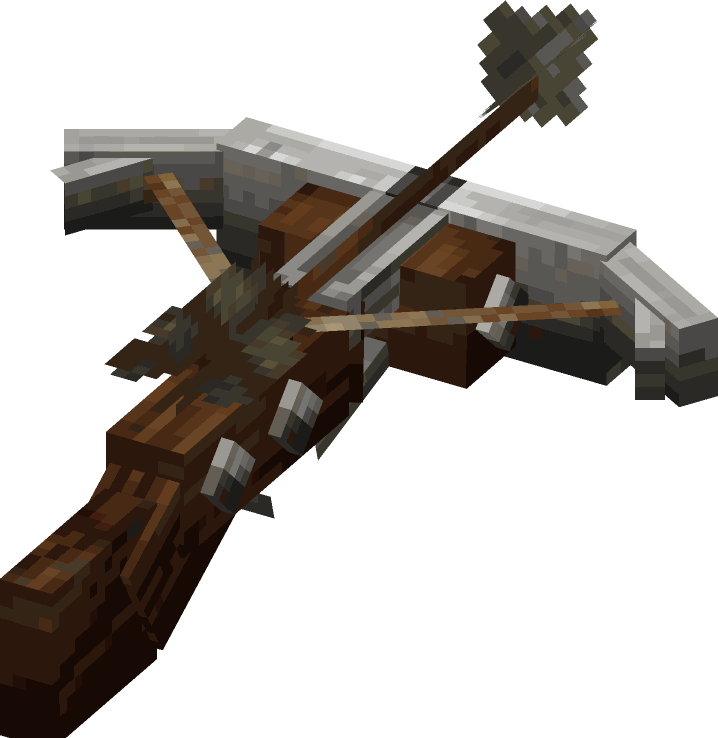 Iron crossbow with the string drawn and a bolt loaded, from Nomad Drawstring